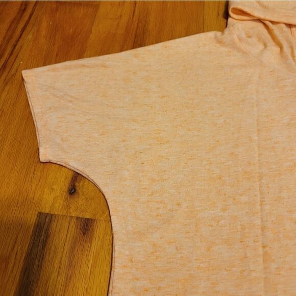 Victoria's Secret Flax Blend Peach/Pink Short Sleeve Hooded T-shirt M - Picture 3 of 10